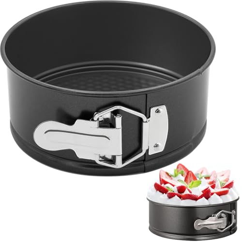 CTCEHL Tortiera Apribile,18 cm Coppapasta Tondi,Teglie Antiaderenti per Cheesecake,Stampo Torta Chiffon,Teglie da Forno,per Torte,Pizze e Pancake (7 inch)