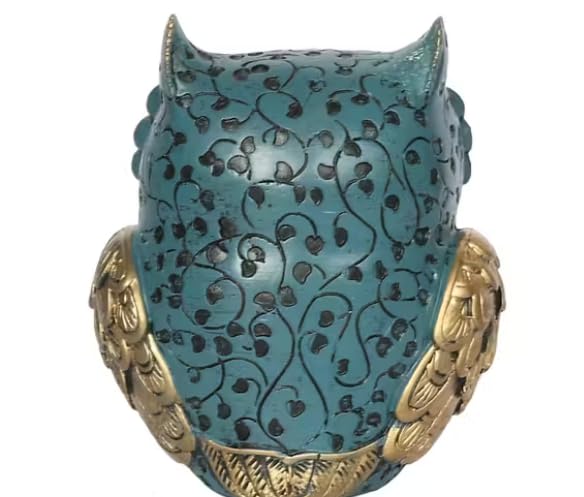 Image of Evil Eye 4 Inch Owl Statue for Good Luck l Feng Shui & Vastu II Evil Eye II Showpiece for Home Decor (Blue, 4 inch)