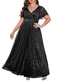 Talisea Black Formal Dresses for Women Plus Size Long Ball Gowns Elegant Evening Prom Sparkly Gala Wedding Guest Dress 2025