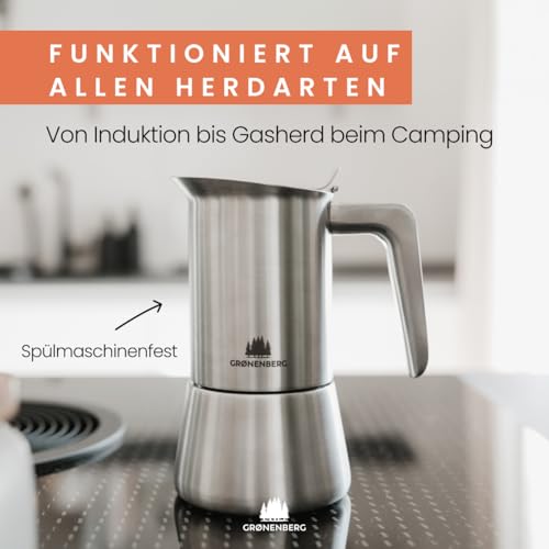 Groenenberg Spar Set 2: Kaffeemühle manuell + Espressokocher Induktion (4 o. 6 Cup) | Mokkakanne und Coffee Grinder – Bild 4
