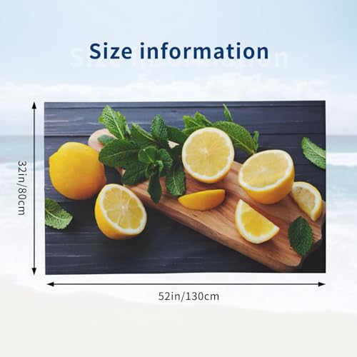 Serviette de plage citron microfibre séchage rapide et anti-sable pour camping et voyage - 4