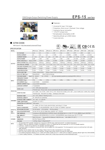 Alimentation à découpage 15W EPS-15-15 carte électronique AC DC 15V