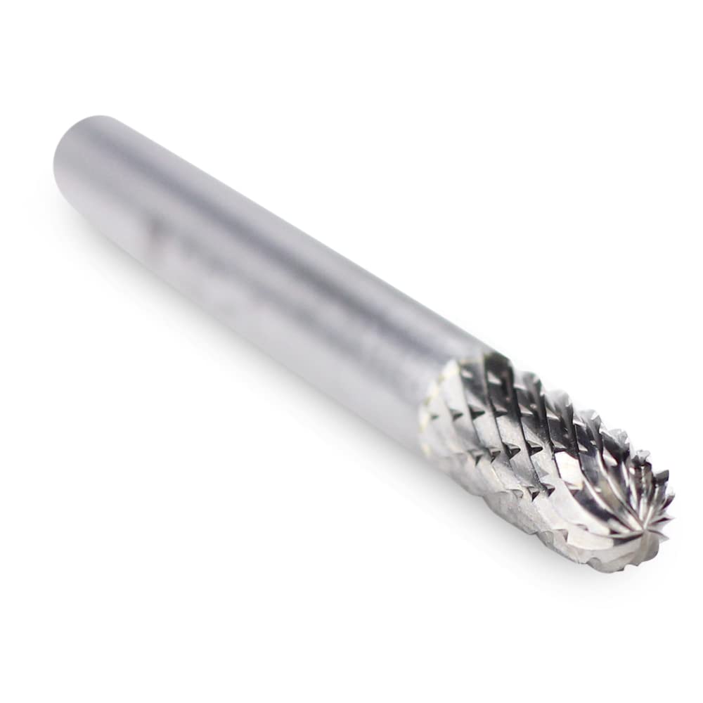 BHA Tungsten Carbide Rotary Burr, SC-1, Double Cut, 1/4 Shank, Die Grinder