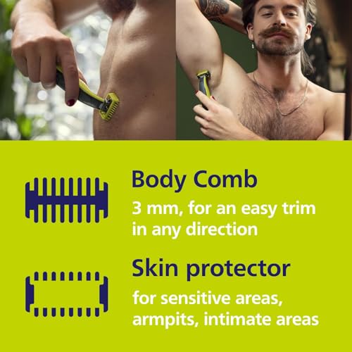 Lame De Rasoir Pour Homme Visage Et Corps Oneblade 360 Philips La Boite De 2 Produits - vue 8