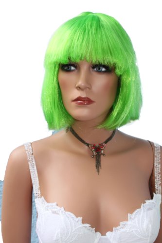 PRETTYSHOP BOB Perücke Wig Kurzhaar glatt diverse Farben (grün)