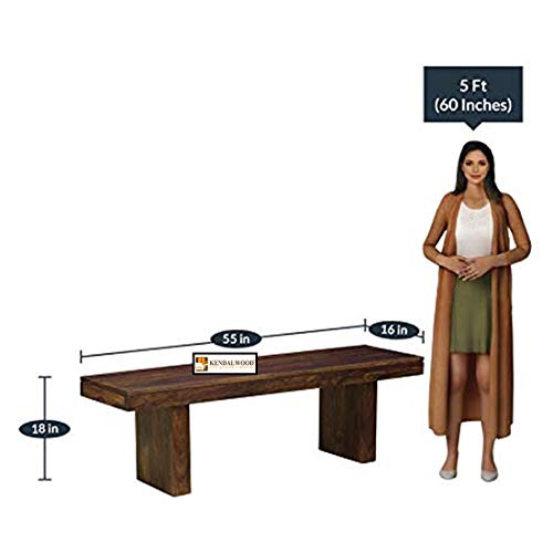 Image of KENDALWOOD Furniture Sheesham Wood Dining Table with 6 Seater with 1 Bench |1 Year Warranty | 6 Seater Dining Set- Dining Room Furniture (Finish Color:-Teak Finish) -DIY(Do-It-Yourself)