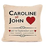 Personalised Today Tomorrow Always Forever Design Throw Pillow Cushion Cover| First Wedding Anniversary Gift for Couple, Husband, Wife, Her, Him | 18 x18 Inch