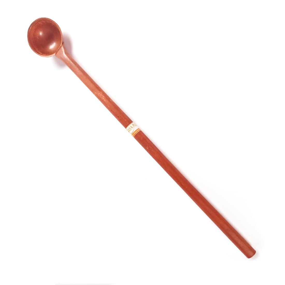 MAYAPURI Pure Copper Ghee Havan Spoon, Home Hata | Copper Havan Chamach (10 inches)