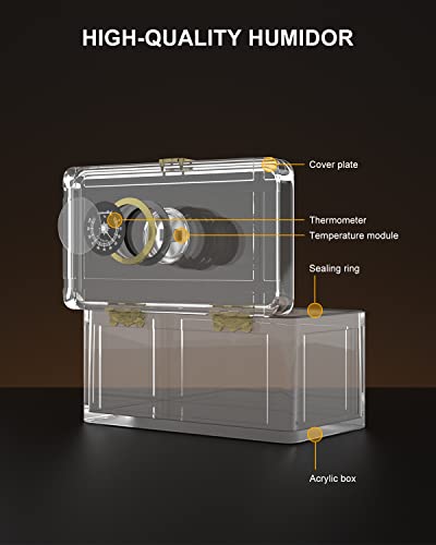 Tisfa Acrylic Cigar Humidor With Humidifier And Hygrometer, Desktop Cigar Case Box That Can Hold About 15-20 Cigars (S) #TOP3