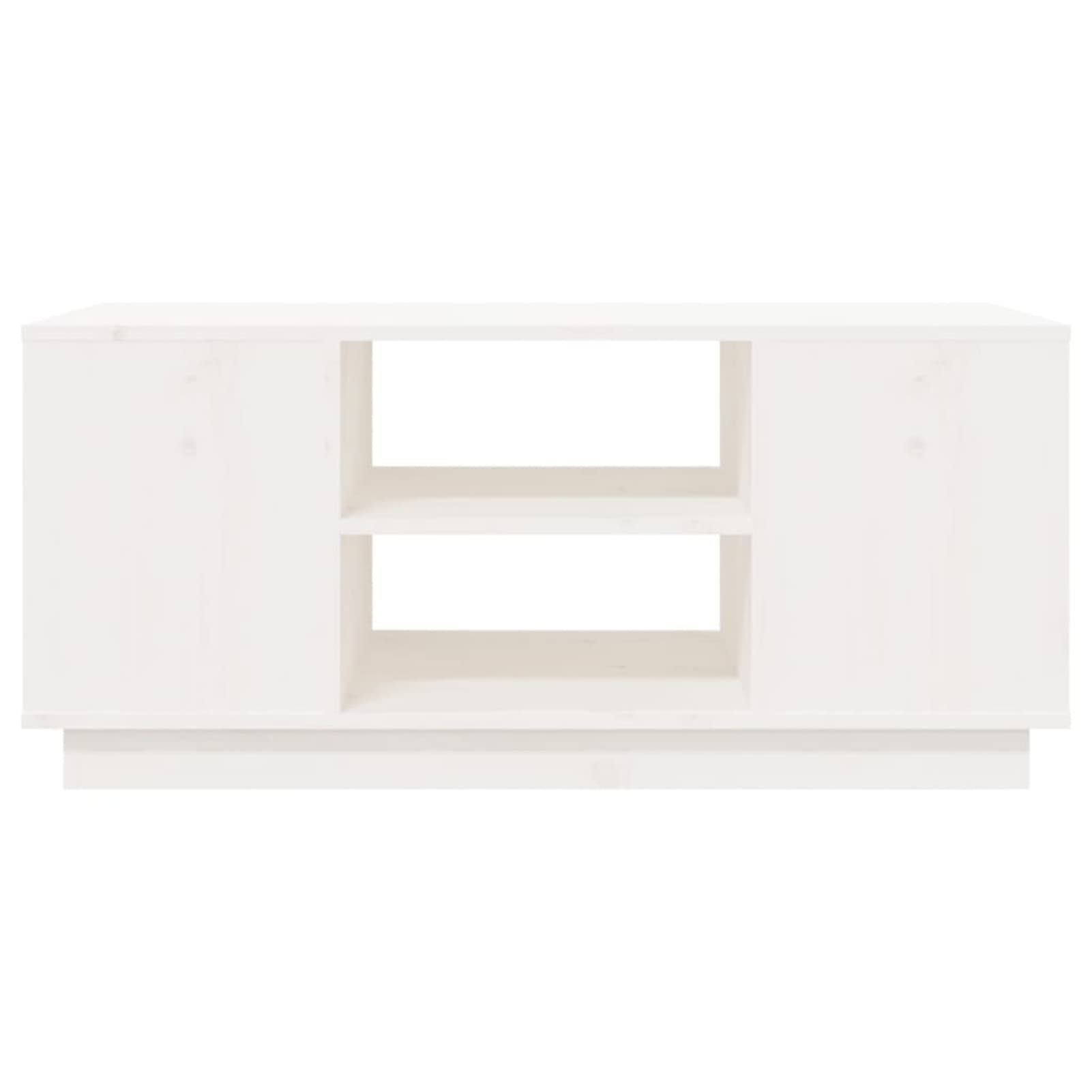 Homgoday Table basse blanche 90 x 49 x 40,5 cm en pin massif, table d'appoint, table d'appoint pour salon, salle de réception d'invités, chambre à coucher et mobilier de bureau