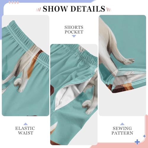 Lovely Jack Russell Dog Boys Long Pants Soft Trousers Elastic Waist Kids Lounge Bottoms with Pockets S-XL4