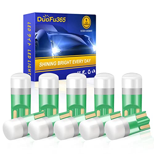 DUOFU365 194 Led Bulb, Wedge T10 LED Bulb 3030 Chips No-Polarity DC/AC 10-30V,168 2825 W5W T10 LED Replacement Bulbs for Car Dome Map Door Courtesy License Plate Dash Instrument Lights(Pack of 10)