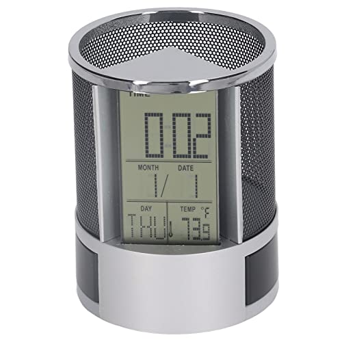 CDQL Digital Alarm Clock Pen Holder