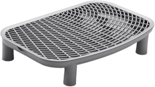 猫用スロープ 猫砂漏れステップ 猫砂取りボック トイレ用 フィルター機能付き 小型老猫 ペット品 リビングルームアクセサリー ス ねこ 猫 おしゃれ 設置 足場 階段 足腰の負担も軽減 猫のトイレ環境改善 (小,グレー)