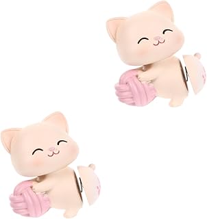 Garneck 2 Peças Decoração De Bolo Balançando A Cabeça Ornamento Dançando Animal Balançando Quadril Carros Decorações De Painel De Carro Decoração De Mesa De Escritório Decoração De Bolo