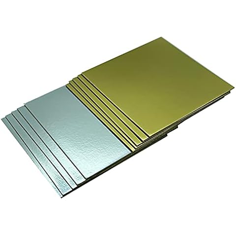 Juego de bases de tartas rectangulares doradas y plateadas Cover