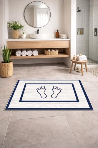 Kaymaz banyo halısı, ayak desenli, su emici süngerli yüzey, makinede yıkanabilir, sarı, 40x60 cm
