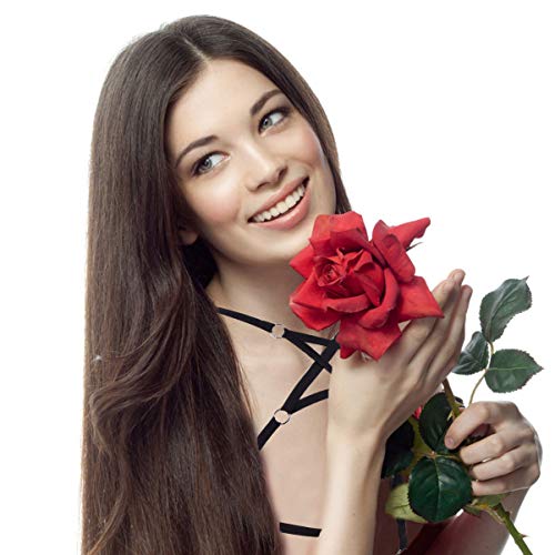 EXCEART — Cinta Punk feminina, sutiã de gaiola, arnês para o corpo, preto, elástico, lingerie para m