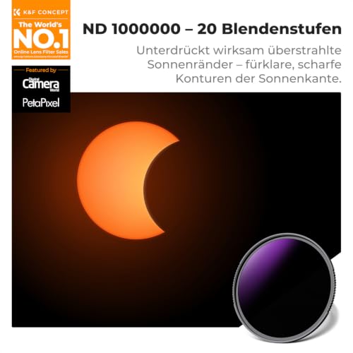 K&F CONCEPT ND1000000 Sonnenfinsternis Handyfilter 67mm mit Universalclip – Ansicht 2