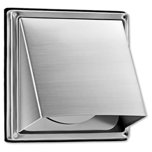 zhiyaoshin Ventilador De Pared Externo De 5 Pulgadas Con Aleta Antirretorno Acolchada, Cubiertas De VentilacióN De Secadora Exterior De Acero Inoxidable Para El Hogar