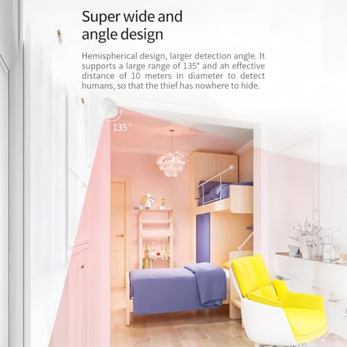 Image of Ledgebit Zigbee Mini PIR Motion Sensor - Compact Infrared Human Detector for Home Security | Smart Life App | 135 Wide-Angle Detection | Zigbee Hub Required
