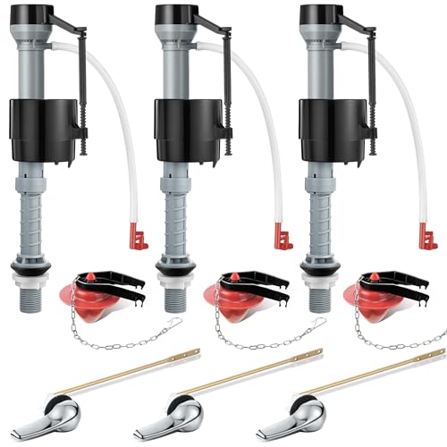 Saillong 3 Set Universal Toilet Tank Replacement Kit, Include Fill Valve, 2 Inch Low Flow Rubber...