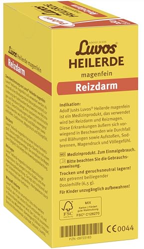 Luvos Heilerde magenfein Pulver - Naturheilmittel gegen Reizdarm & Reizmagen - Bei Symptomen wie Durchfall, Blähungen, Aufstoßen, Sodbrennen, Magendruck - 380 Gramm