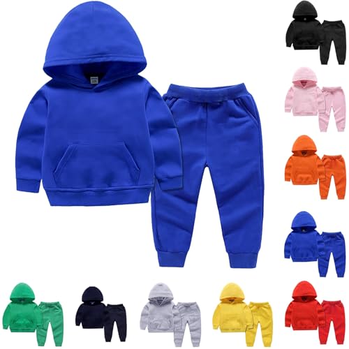 Toddler Boys Girls Sweatsuit Solid Two Piece Hoodie Sweatpants Lounge Sets Casual Sweat Tracksuit Fall Outfits Matching Set