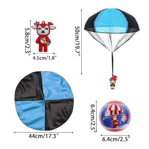 Pinkiwine 6 Pack Christmas Parachute Toys in Capsules Flying Throwing Toy for Kids Boys Girls Christmas Stocking Stuffers Party Favors Gifts - Thumbnail 6