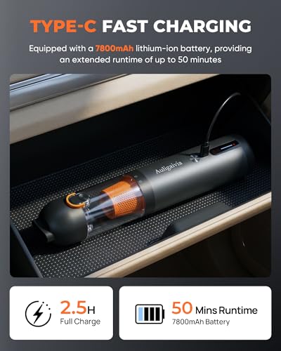 Image of A10 Cordless Car Vacuum & Air Duster, 20000Pa 4-in-1 Portable Mini Vac | 7800mAh 50-Min Runtime, One-Touch Empty, Type-C Fast Charge for Home, Office, Keyboards, Pet