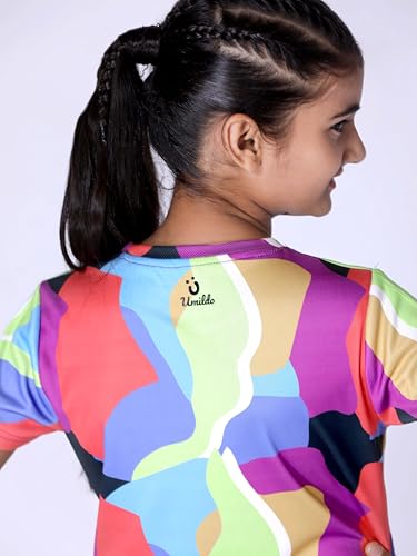 Image of Girl's Active Sports Wear Solid Short Sleeve Running Workout Tshirts Athletic Tops Lightweight Quick Dry Training Yoga Round Neck Tshirt (4 to 14 YRS)