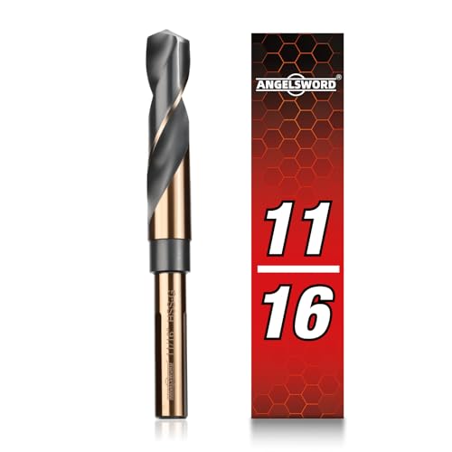 ANGELSWORD 11/16 Reduced Shank Drill Bit M2 High Speed Steel Drill Bit for Hard Wood Mild Steel Cast Iron Copper Aluminum alloys and Other Sheet Metal