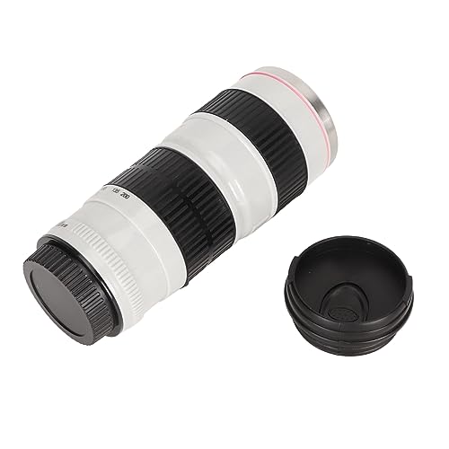 Pissente Taza de café con lente de cámara, tazas de café de acero inoxidable, tapas selladas, taza de café de viaje para fotógrafos, hombres, mujeres, amantes de la fotografía, decoración del hogar