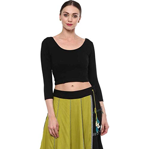 Image of Fressia Fabrics Women's Cotton Readymade Saree Blouse Stretchable Crop Top Choli Bustier Top