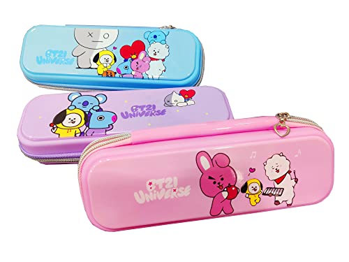 Image of Neel Silicone Pencil Pouch For School Stationery Case Geometry Box Kids Bt-21 Bts Return Gift Girls Large 1 Pcs Random (Multicolor)