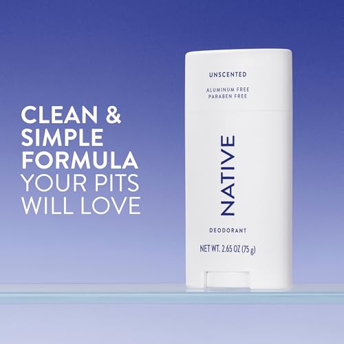 Image of Native Deodorant Contains Naturally Derived Ingredients, 72 Hour Odor Control, Deodorant for Women and Men, Aluminum Free, Unscented 2.65oz