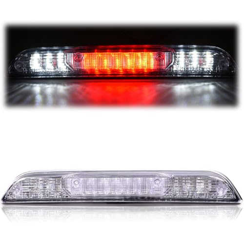 CNNELL Brake Lights Assembly Compatible with 2015 2016 2017 2018 2019 Ford F150 LED 3rd Third Brake Stop Lamp Light(Clear lens Clear Bottoms)
