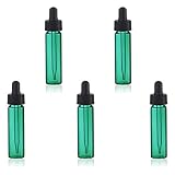 MagnaKoys® 2 Dram 1/4 oz Emerald Green Glass Vials w/ Straight Black Bulb Glass Eyedroppers for Esse