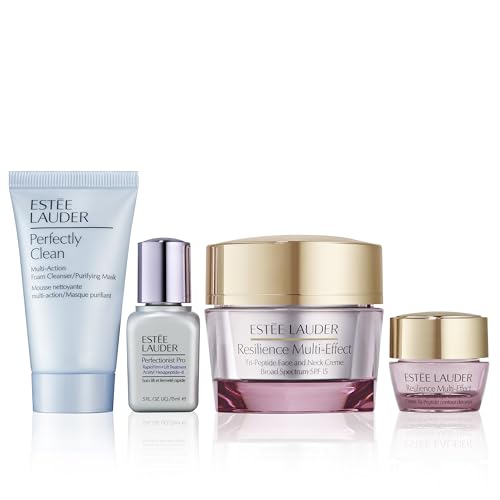Estée Lauder Resilience Moisturizer Holiday Skincare Gift Set | The Radiance Routine | Includes Full-Size Moisturizer 1.7 Ounce + Cleanser 1 Ounce, Eye Cream 0.17 Ounce, Face Serum 0.5 Fl Oz - Image 5