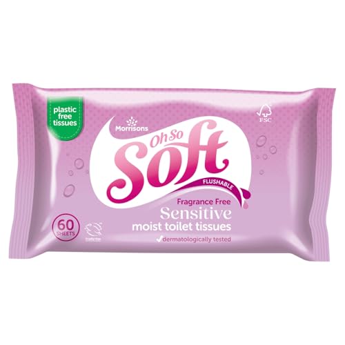 Morrisons Fragrance Free Sensitive Moist Toilet Tissue 60pk