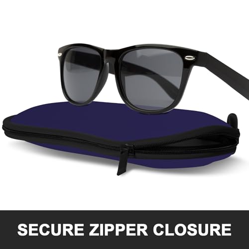 Image of Sunglasses Soft Case, Ultra Light Portable Neoprene Zipper Glasses Case for Men Women