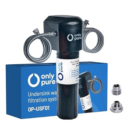 OnlyPure Under Sink Drinking Water Filter System, 3 Years or 22K Ultra High Capacity NSF/ANSI 42 Certified, Direct Connect Under Counter, 0.5 Micron Removes 99.99% Chlorine Odor USA Tech