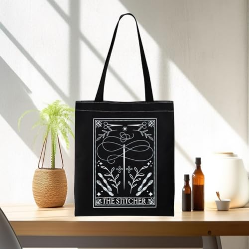 Bolso Tote con punto de cruz divertido PWHAOO miniatura 4