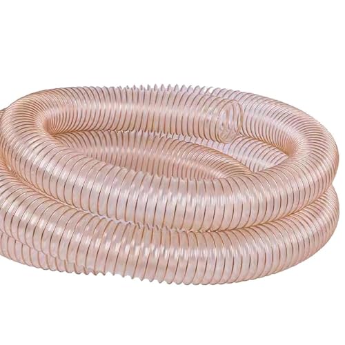 Manguera de recogida de polvo de poliuretano transparente, manguera de vacío flexible resistente con bobina de alambre de acero para lijadoras de carpintería, aspiradora de tienda, se adapta a puertos