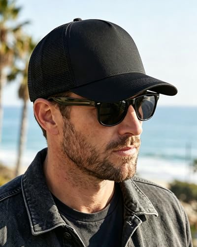 Image of American Flag Trucker Hat,USA Hat for Men Women Snapback Baseball Cap Adjustable Breathable Mesh Side Durable Hats