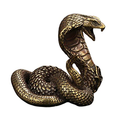 Serpent statue de serpent en laiton - Figurine de serpent sculpture de collection - Feng Shui - Bonne chance - Décoration de table pour bureau à domicile - Serpent...