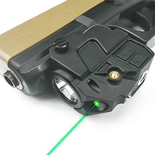Flashlight Green Laser Sight, New Compact Pistol Laser Flashlight Combo Fit Picatinny Rail Gun Low Profile Pistol Gun Sight Magnetic Charging Handgun Laser Tactical Airsoft Laser