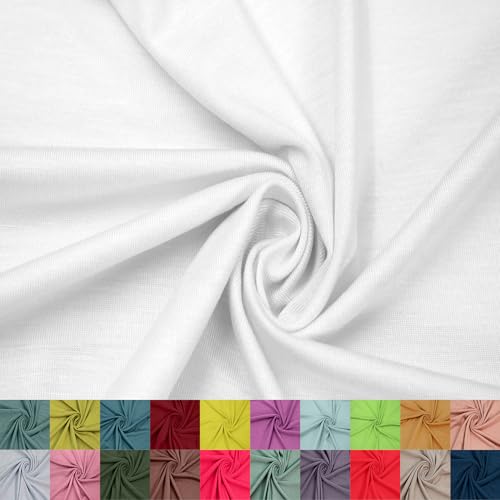Texco Inc 60" Wide Rayon Spandex Jersey Knit Fabric by The Yard-4-Way Stretch, 200GSM, Medium Weight, Soft & Breathable-Apparel, Accessories, Maternity & Decorations, White 10 Yards