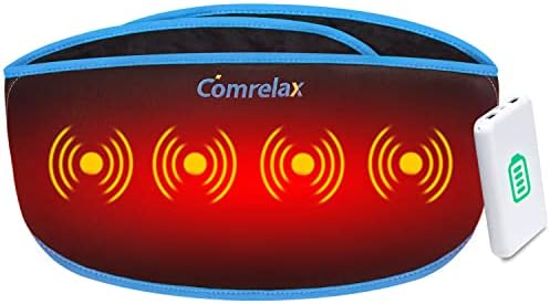 Cordless Heating Pad for Back Pain Relief, Heat Belly Waist Belt Back Massager, Portable USB-C Power Bank, for Belly Lumbar Stomach Arthritis, 3 Vibration Modes & 3 Heat Levels, with Extender(60In)