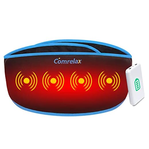 Cordless Heating Pad for Back Pain Relief, Heat Belly Waist Belt Back Massager, Portable USB-C Power Bank, for Belly Lumbar Stomach Arthritis, 3 Vibration Modes & 3 Heat Levels, with Extender(60In)